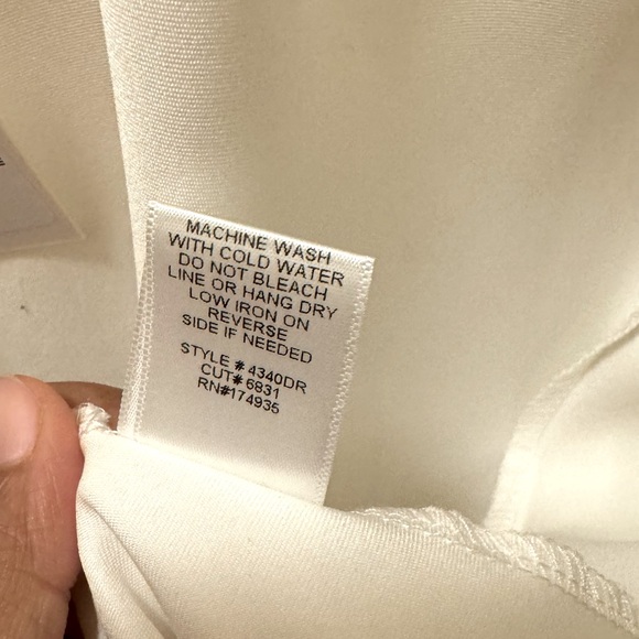 Ivory White Satin Slip Dress - Picture 6 of 7